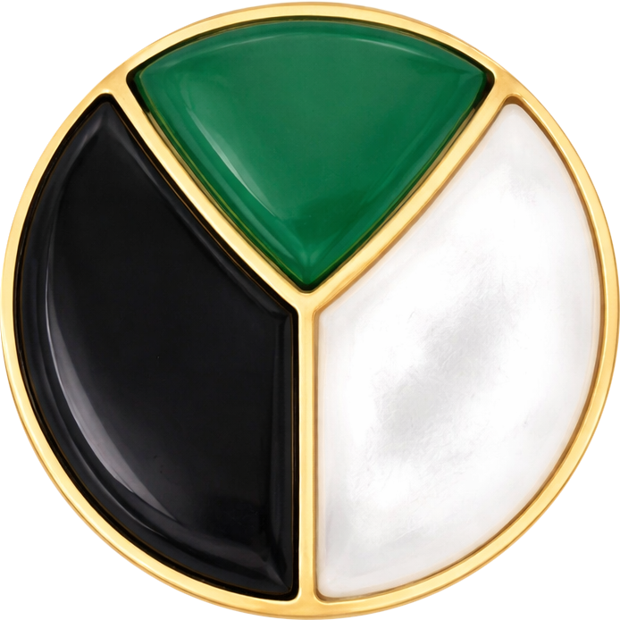 Grön Agat/Svart Agat/VitShell-pärla