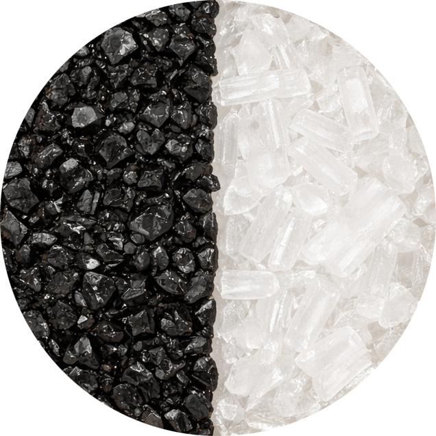 Pyrit/Selenit/Svart Turmalin