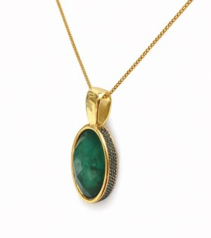 Glamour Stone Halsband Med Svart Rodium