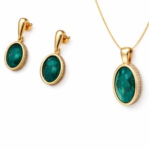 Glamour Stone Set Med Vit Rodium